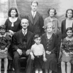 Grandmother Corinne with her second husband Moise Allard and seven of their eight surviving children, circa 1930